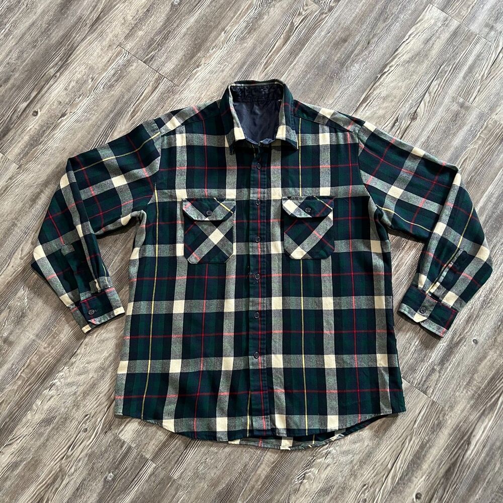 Vintage 1970s Lined Flannel Shirt Korea XL